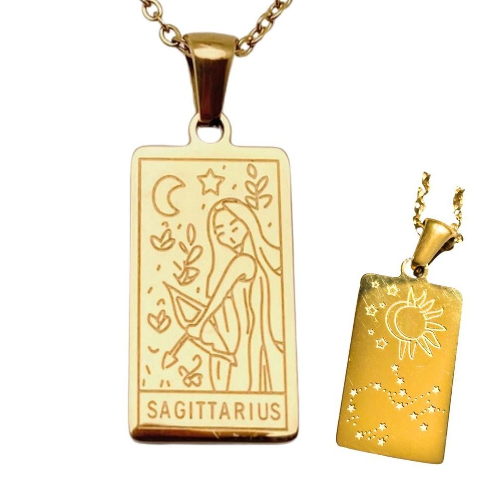 SAGITARIUS Stainless Steel Constellation Pendant Necklace